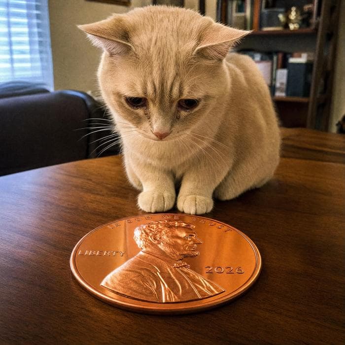 Penny meets the cat